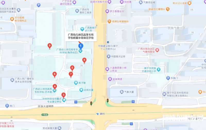 廣西幼兒師范高等?？茖W(xué)校附屬中等師范學(xué)校地址，乘車路線