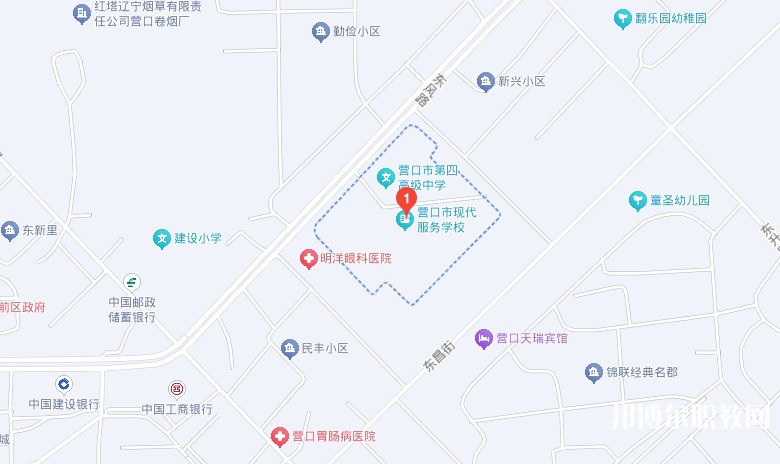 營口市現(xiàn)代服務學校地址，乘車路線